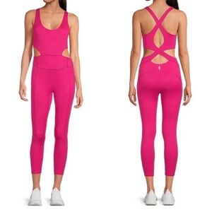 Free People Movement Pink Back It Up Jumpsuit | Small